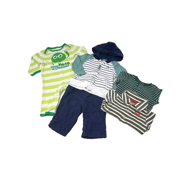 Baby Boys One‎ Piece Outfit, Pants, Sweatshirt, & 2 Body Suits - Size 3 M - Picture 1 of 11